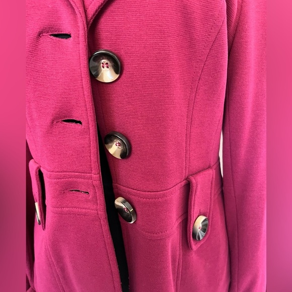 NWT Midtown Purple Military Button Jacket Structured Waist Coat Size M - Picture 3 of 5